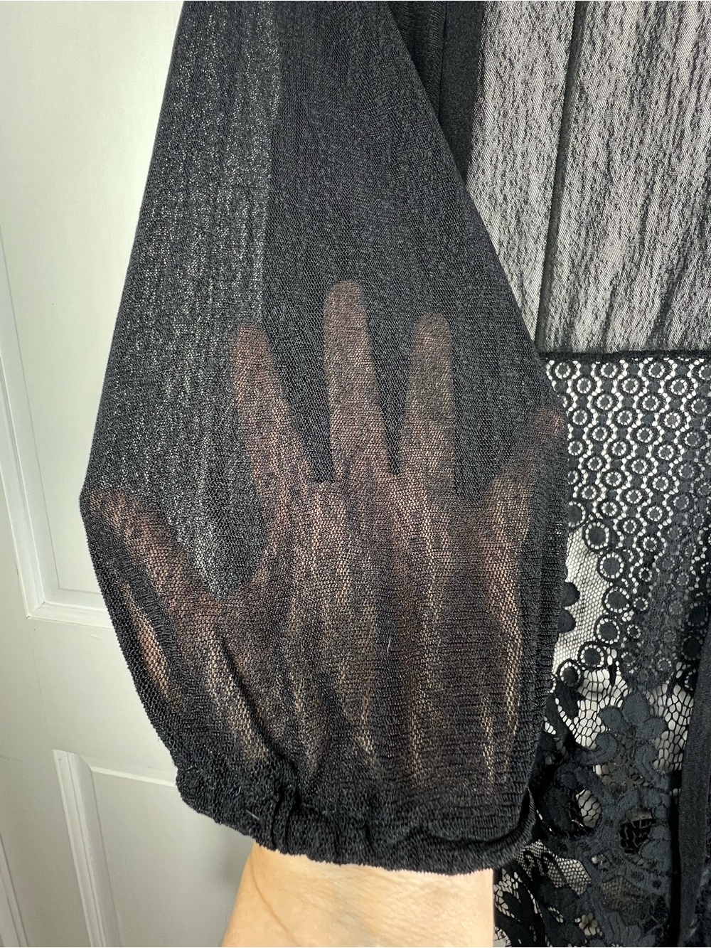 Siren Lily Lace Sheer Open Front Kimono/Cardigan 3/4 Sleeves Size 1X - Picture 4 of 8